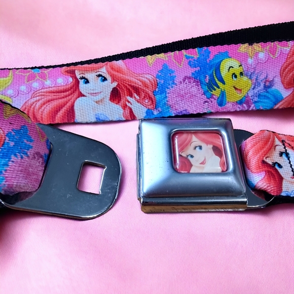 Disney Arial & Flounder Little Mermaid Buckle-Down Seat Belt Buckle Belt - Picture 2 of 7